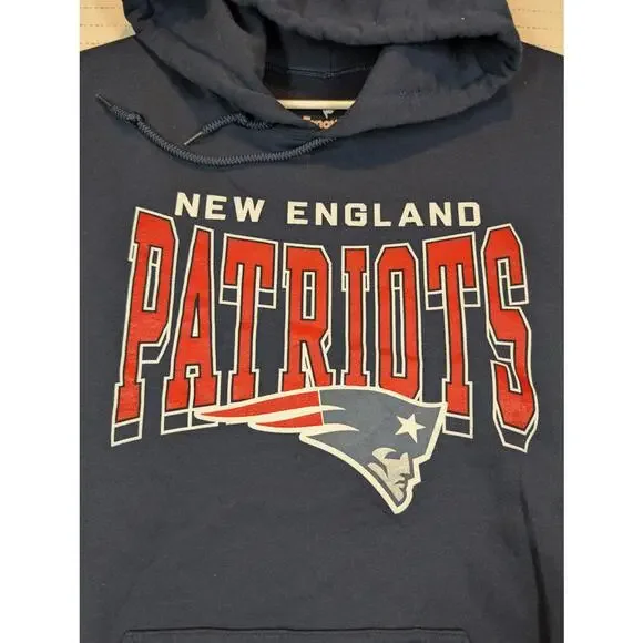 New England Patriots NFL Hoodie Pullover Fanatics Blue Sweatshirt Mens Large - Picture 4 of 7